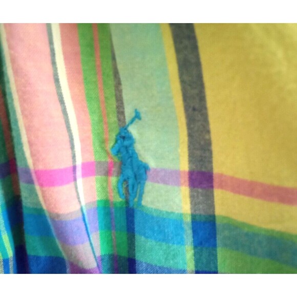 Ralph Lauren Top Girl 14 Multicolor Plaid Button Up Peasant Long Sleeves - Picture 4 of 10